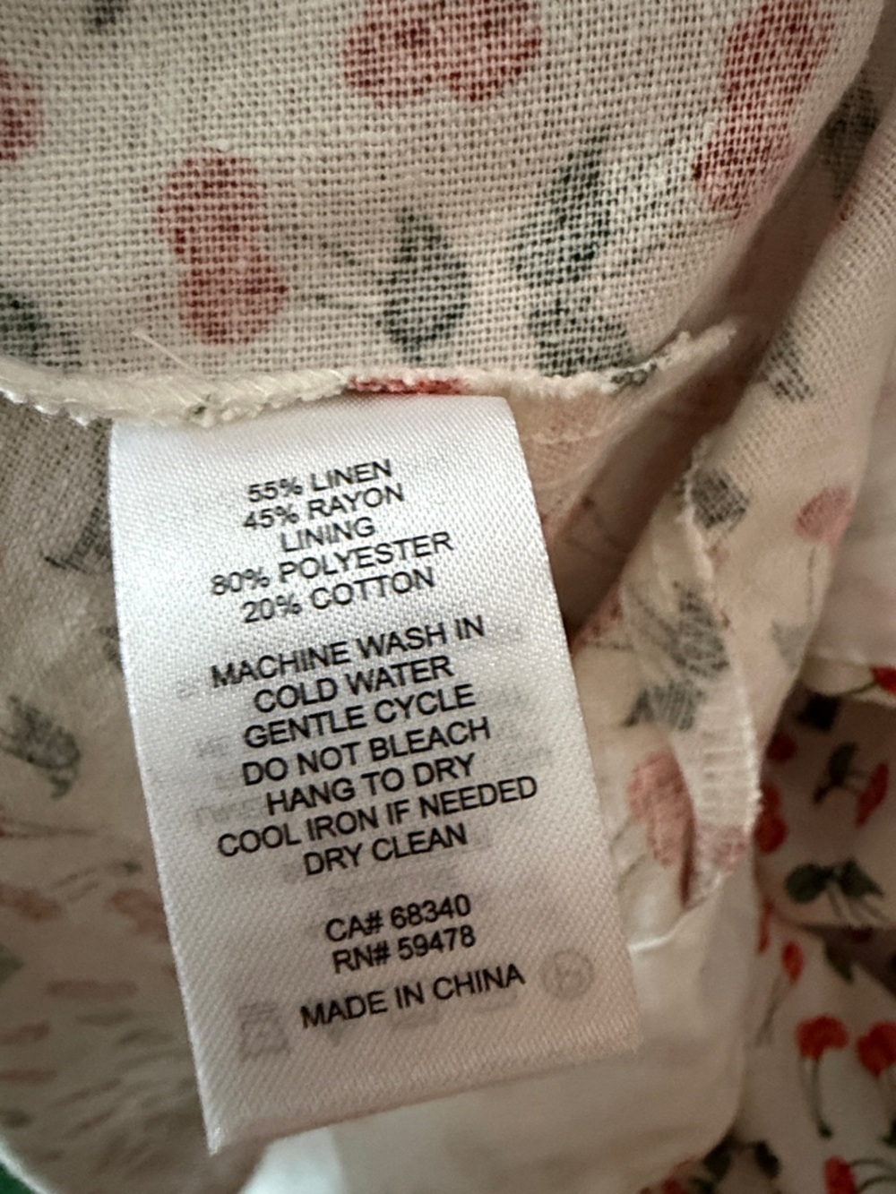 Caroline Constas Linen Blend Cherry Print Midi Dress Size S - Picture 8 of 8